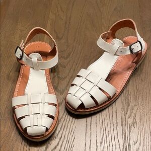 Mapache White Leather Huarache Shors/Sandals, NEW, Size 39